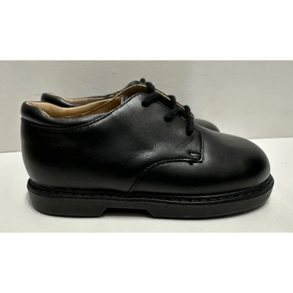 Jumping Jacks boys size 9M dress lace up black leather shoes